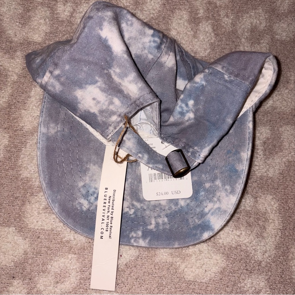 Blue Revival tie dye wave embroidered baseball hat NWT - Picture 3 of 4